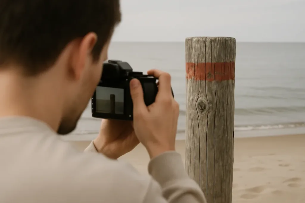 Photographer at a waterfront dock capturing a daily image for a 365 photography project