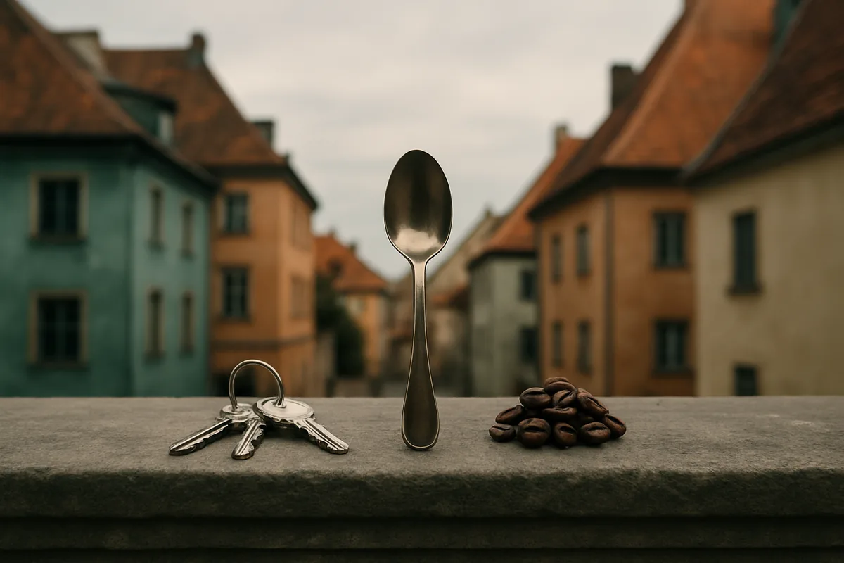 Creative Photography With Everyday Objects Everyday household objects arranged for a creative photography practice session in an old town setting