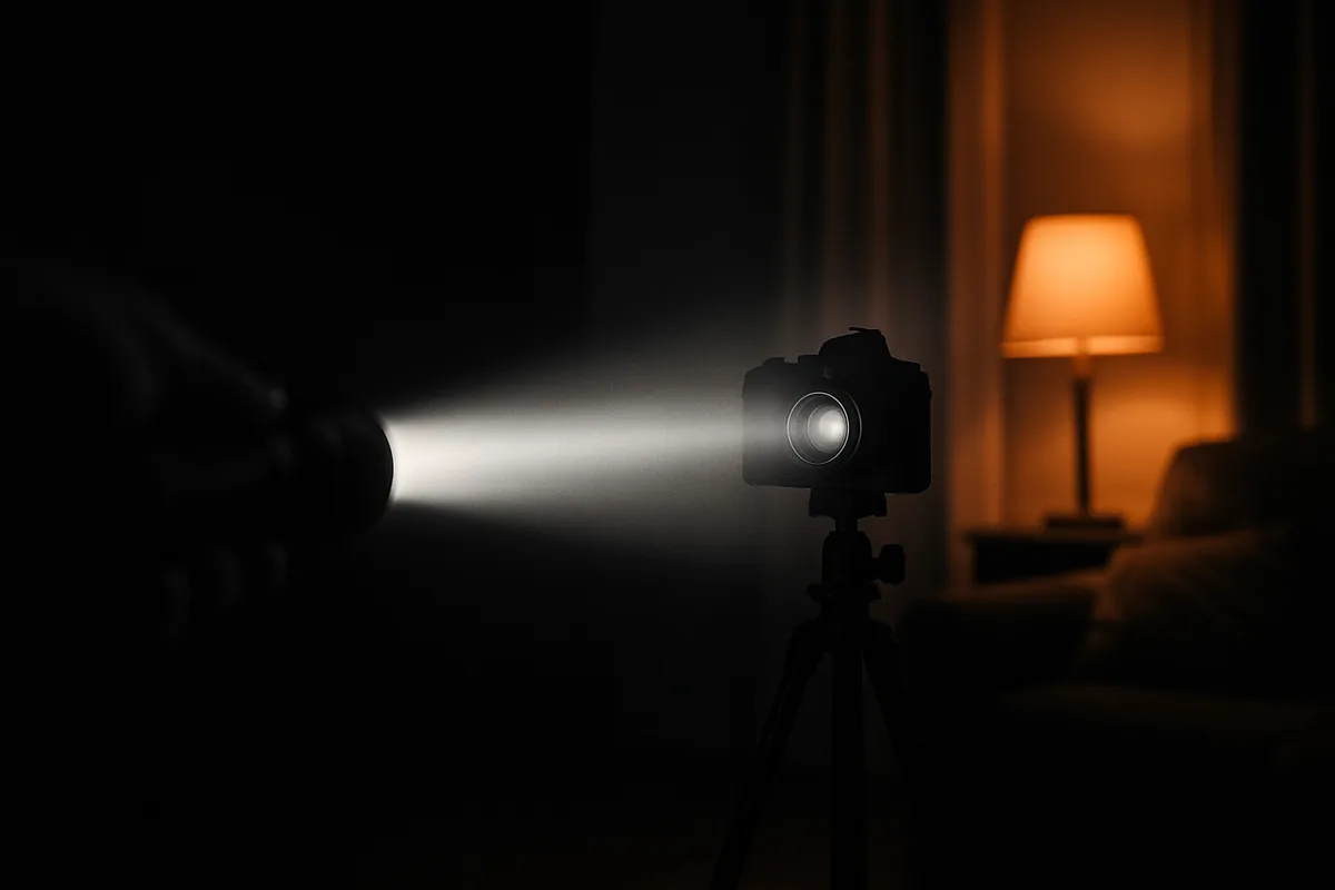 Light painting demonstration showing one of many creative photography ideas at home